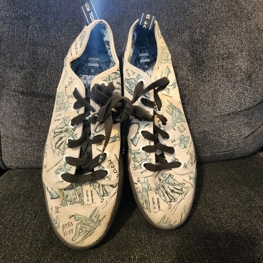 Toms Star Wars Boba Fett Mens Size 10 Lace Shoes Black Sole‎